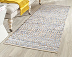 SAFAVIEH Cape Cod Collection Runner Rug - 2'3" x 18', Natural & Blue, Handmade Flat Weave Coastal Braided Jute, Ideal for High Traffic Areas in Living Room, Bedroom (CAP353A) - size: 2'3" x 18' (Runner)