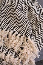 DII Chevron Throw Collection Handloomed Cotton, 50x60, Black - color: Black, size: 50x60"
