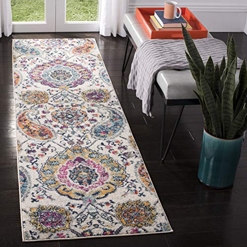 SAFAVIEH Madison Collection Runner Rug - 2'3" x 8', Cream & Multi, Boho Chic Glam Paisley Design, Non-Shedding & Easy Care, Ideal for High Traffic Areas in Living Room, Bedroom (MAD600B) - color: Cream/Multi, size: 2'3" x 8' (Runner)