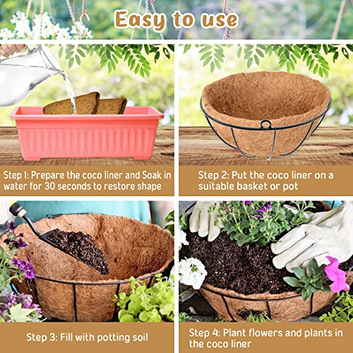 Legigo 3 Pack 18 Inch Hanging Basket Coco Liners Replacement, 100% Natural Round Coconut Coco Fiber Planter Basket Liners for Hanging Basket Flowers/Vegetables - color: 3pcs, size: 18 Inch