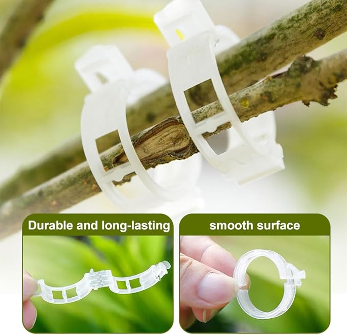 Thickened Plant Fixing Clip 100Pcs, 2025 Summer New Tomato Grape Vine Vegetables Plant Fixing Clips, Upgrade Plant Support Clips Reusable Garden Clips Secured Plastic Plant Clip (300, Green)
