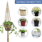 LINXIU Macrame Plant Hangers Jute Plant Hanger Indoor Hanging Plants Holders with 2 Hooks for Home Decor Wall Flower Pots Basket 2 Packs