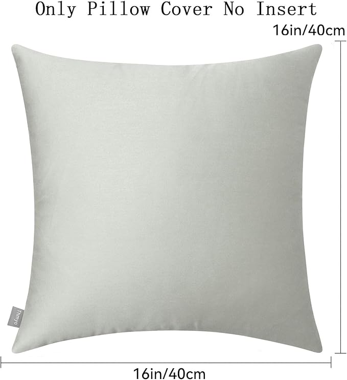 4-Pack 100% Cotton Comfortable Solid Decorative Throw Pillow Case,Thmyo Square Cushion Cover Pillowcase Sublimation Blank Pillow Covers DIY Throw Pillowcase for Sofa Bedroom(16x16 inch/ 40x40cm,Grey)