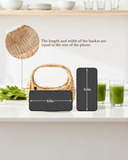 4 PCS Rattan Half Moon Wicker Basket, Small Wicker Woven Basket with Handle, Woven Wedding Flower Girl Baskets, Picnic Basket, for Home Wedding Decor, Photo Props, Camping