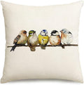 RABUSOFA Spring Summer Pillows Decorative Throw Pillows 20x20,Large Outdoor Bird Pillow Covers,Single Watercolor Hand-Painted Oil Painting Rustic Birds Square Pillow Cases for Couch Sofa
