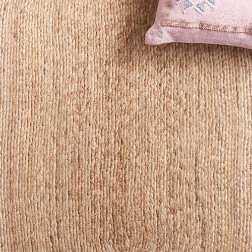 SAFAVIEH Natural Fiber Round Collection 4' Round Natural NFB252A Handmade Boho Country Charm Jute Area Rug - size: 4' (Round)