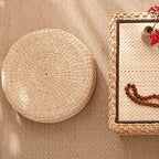 Comfortable Round Seat Cushion, Natural Straw Pouf Tatami Floor Pouf, Meditation Cushion 45cm - size: 45cm