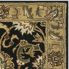 SAFAVIEH Classic Collection 3' x 5' Black / Gold CL252A Handmade Traditional Oriental Premium Wool Area Rug - size: 3' x 5' (Rectangular)