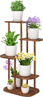 5 Tier Wood Plant Stand for Multiple Plants Indoor Plant Shelf Multi-Tier Flower Pot Holder Corner Display Rack