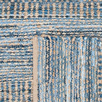 SAFAVIEH Cape Cod Collection X-Large Area Rug - 11' x 15', Natural & Blue, Handmade Flat Weave Coastal Braided Jute, Ideal for High Traffic Areas in Living Room, Bedroom (CAP353A) - size: 11' x 15' (Rectangular)