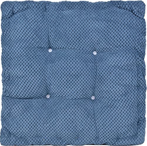 ChezMax Floor Pillow & Cushion, Large Meditation Chair Cushions, Thick Square Seat Pad, Soft Velvet Tufted Seating Pouf for Indoor/Outdoor Yoga Bench Rocking Chair Room Tatami Sofa, Navy Blue 18"x18" - color: Navy Blue M