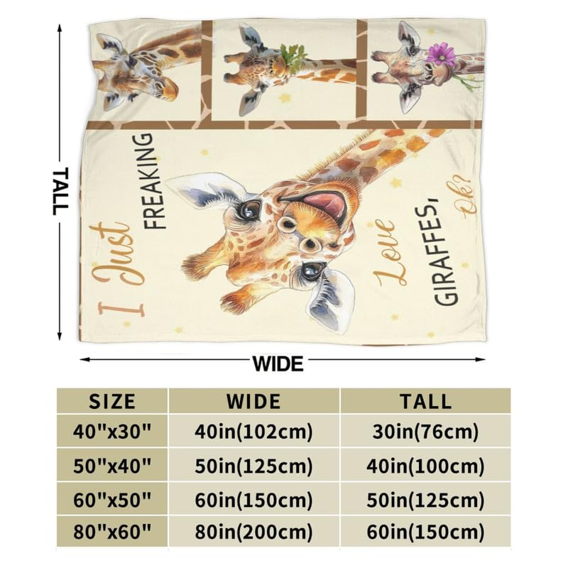 Giraffe Blanket Warm Plush Giraffe Flannel Throw Blanket Super Soft Fleece Cozy Fuzzy Giraffes Stuffed Animal Blanket Gifts for Kids Teens Adults Room Decor 40"X50" - color: Giraffe, size: 40"X50"