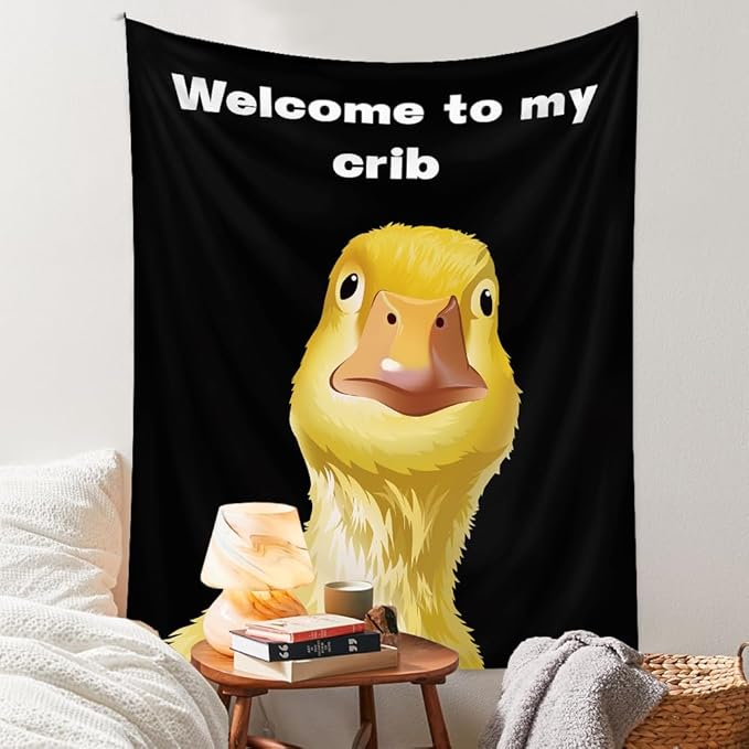 Funny Tapestries Welcome To My Crib Flag Funny Tapestry 3x4Ft Indoor Outdoor Wall Art Tapestry for Bedroom Teens Room Decoration Living Room Bedroom Decorations Cool Stuff for Your Room Decor
