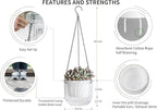 Josteve 6.5 Inch 2 Pcs Self Watering Hanging Planter Indoor Plant Pots Drainage Holes, Outdoor Hanging Planters Flower Pot Basket, Visible Water Level, Plant Hanger Home Decor, Gardening