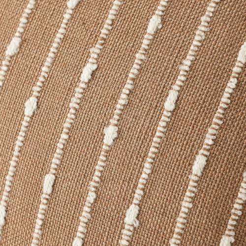 Foindtower Pack of 2 Decorative Jacquard Boucle Throw Pillow Covers Accent Textured Striped Pillowcases Cozy Modern Cushion for Couch Sofa Bedroom Living Room Home Decor 18x18 Inch Rust Tobacco - color: Tobacco, size: 18" x 18" (Pack of 2)
