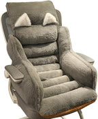 Cute Chair Cushion Plush Non-Slip Rocking Chair Pad Desk Seat Cushion Cartoon Back Waist Support for Dining Dorm Floor Car Office Patio(Grey Dog)