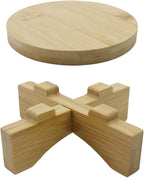 Oedema 4.45-inch Solid Wood Mini Plant Stand Short Flower Stand Round Plant Riser for Small Items, Flower Pot, Small Plant, Gift, Tabletop Decor, Office