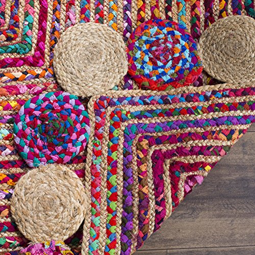 SAFAVIEH Cape Cod Collection Runner Rug - 2'3" x 6', Red & Multi, Handmade Boho Braided Jute & Cotton, Ideal for High Traffic Areas in Living Room, Bedroom (CAP201A) - color: Red/Multi, size: 2'3" x 6' (Runner)