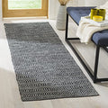 SAFAVIEH Montauk Collection Runner Rug - 2'3" x 7', Ivory & Dark Grey, Handmade Flat Weave Cotton, Ideal for High Traffic Areas in Living Room, Bedroom (MTK413A) - size: 2'3" x 7' (Runner)