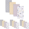 Gerber Unisex Baby 100% Cotton Flannel Receiving Blankets 30x30 Inches (Pack of 16), Animals + Geos Neutral, One Size