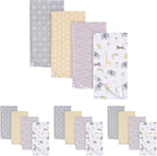 Gerber Unisex Baby 100% Cotton Flannel Receiving Blankets 30x30 Inches (Pack of 16), Animals + Geos Neutral, One Size