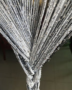 1x2 M Door String Curtain Rare Flat Thread Fringe Window Panel Room Divider Cute Strip Tassel for Wedding Coffee House Restaurant Parts (Black & Grey) - color: Black & Gray