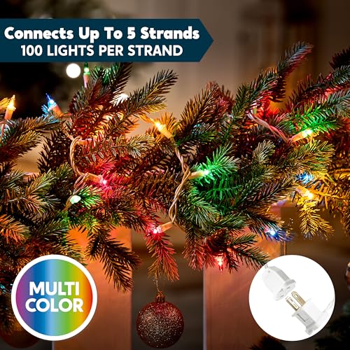 Joiedomi Christmas String Lights Indoor, 100 Count Mini Multicolor Light with 19.3 FT White Wire, Lighting Decor for Patio Dorm Classroom Bedroom Holiday Wedding Party Garland Birthday Festival - color: Multicolor, size: 100ct