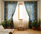 Popular Handicrafts Indian Hippie Bohemian Beautiful- Tree of Life- Bird Tie Dye Mandala Drapery Bedroom Living Room Balcony Curtain Panels Blue - color: Blue, size: 38"W x 83"L (Pack of 2)