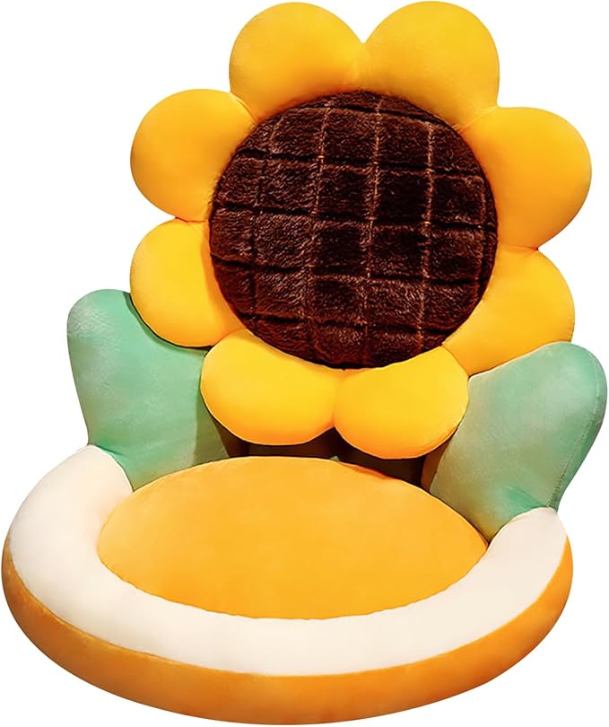 Ditucu Sunflower Shape Chair Pillow Cute Seat Cushion 19 x 18 inch Comfy Lazy Sofa Floor Pillows Dorm Seating for Childs Adults for Bedroom Decor
