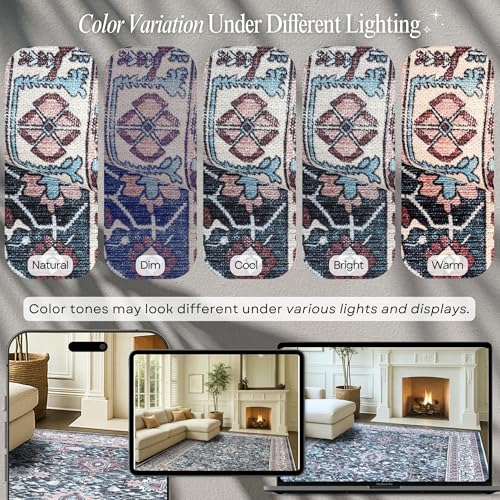 Fame Rugs Modern Oushak Rug 10x13, Brown Oversize Vintage Turkish Foldable Colorful Oriental Washable Antique Inspired Area Rugs, Luxury Living Room Bedroom (382MB, 9'8 x 13') - color: 409cn, size: 2'6" x 5' (Rectangular)