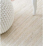 nuLOOM 9x12 Rigo Jute Hand Woven Area Rug, Off White, Solid Farmhouse Design, Natural Fiber, For Bedroom, Living Room, Dining Room, Hallway, Office, Kitchen, Entryway