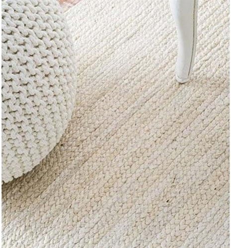 nuLOOM 9x12 Rigo Jute Hand Woven Area Rug, Off White, Solid Farmhouse Design, Natural Fiber, For Bedroom, Living Room, Dining Room, Hallway, Office, Kitchen, Entryway