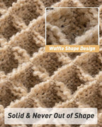 Upgraded Waffle Runner Rug, Super Absorbent Non Slip Bath Mats for Bathroom Floor, Machine Washable Bathroom Runner Rug with Tassels, Ideal for Hallway Bedroom Laundry Room, Brown, 2'x 5'(24" x 60")