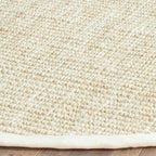 SAFAVIEH Natural Fiber Collection 9' Round Ivory NF730A Handmade Farmhouse Premium Jute Area Rug