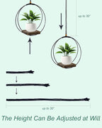 vensovo Hanging Planter for Indoor Plants - 2 Pack Plant Hanger Indoor with Metal Ring and Sturdy Wood Base, Boho Hanging Planter for Wall/Window/Room Decor