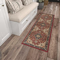 2x8 Hallway Runner Rug | Kitchen, Walkway, Entryway Rugs | Traditional, Oriental | Red 2'3'' x 7'3'' - color: Red - Kirsten, size: 2'3" x 7'3" (Rectangular)