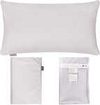 Thmyo 4-Pack 100% Cotton Lumbar Comfortable Solid Decorative Throw Pillow Case Rectangle Cushion Cover Sublimation Blank Pillow Covers DIY Throw Pillowcase(12x20inch/30x50cm,Light Silver Grey)