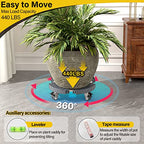 Goovilla Heavy Duty Plant Stand with Wheels, 2Pack Adjustable 15-22 Plant Caddy with Lockable Caster Wheels 440LBS, Rolling Stand/Dolly/Roller for Indoor Outdoor Large Planter, Flower Pot,Gray - color: Grey