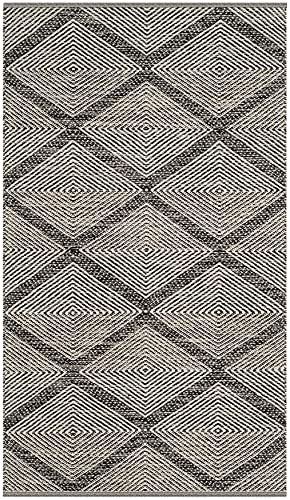 SAFAVIEH Montauk Collection Accent Rug - 2' x 3', Black, Handmade Cotton, Ideal for High Traffic Areas in Entryway, Living Room, Bedroom (MTK821D) - color: Black, size: 2' x 3' (Rectangular)