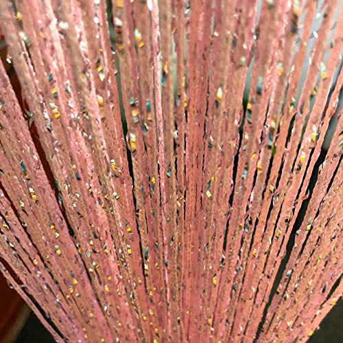 2 Pack 39 x 79 Inch Beaded Curtain String Door Curtains, Hippie Room Decor Beaded Curtains for Doorway, Closet Curtains, Room Divider Privacy Decor, Boho Home Decoration for Bedroom, Party, Pink - color: Pink