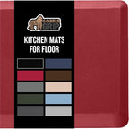 GORILLA GRIP Comfortable Cushioned Kitchen Mats for Floor, Waterproof and Stain Resistant Soft Top, 3/4 Inch Thick Ergonomic Standing Desk Anti Fatigue Mat, Foam Supports Ankles and Feet, 20x32, Red