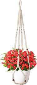 Macrame Plant Hanger Hanging Planters for Indoor Plants Plant Pots Hangers for Live Plants,Outdoor Garden Home and Boho Wall Home Ceiling Decor,Ivory,35 Inch 1 Set(Planter Pot Not Included)