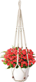 Macrame Plant Hanger Hanging Planters for Indoor Plants Plant Pots Hangers for Live Plants,Outdoor Garden Home and Boho Wall Home Ceiling Decor,Ivory,35 Inch 1 Set(Planter Pot Not Included)