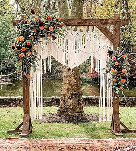 S.N.HANDICRAFTS Macrame Large Curtain Bohemian Boho Decoration Backdrop Wedding Wall Hanging (75X85) - size: 75" W x 85" L