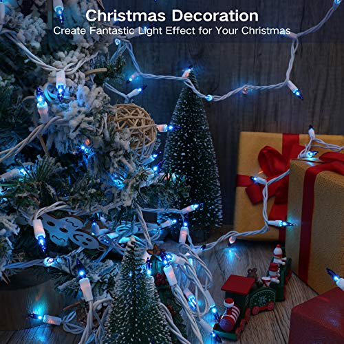 Brizled Blue Christmas Lights, 69.6ft 300 Count Mini Incandescent String Lights Connectable, 120V UL Certified String Lights White Cord, Indoor Xmas Lights for Bedroom Outdoor Tree Party Decorations - color: Blue