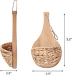 YRMT Small Hanging Basket for Wall Decor Water Hyacinth Woven Hanging Planter for Artificial Plants Flowers Home Decor for Livingroom Bedroom (Round Shape)