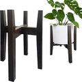 Adjustable Plant Stand Indoor Bamboo Mid Century Modern Plants Stand Corner Plants Flower Holders Single Floor Plant Stands- 8.2-11.8 in (Pot & Plant Not Included) (Tea, （8.2-11.8in）)