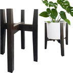 Adjustable Plant Stand Indoor Bamboo Mid Century Modern Plants Stand Corner Plants Flower Holders Single Floor Plant Stands- 8.2-11.8 in (Pot & Plant Not Included) (Tea, （8.2-11.8in）)