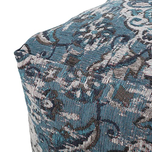 Foamma Pouf Ottoman Blue, 16"x16"x16" - Square Ottoman Foot Rest for Living Room and Bedroom, Pouf Footstool, Foot Rest for Couch, Boho Furniture for Home - color: Blue