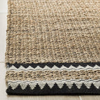 SAFAVIEH Natural Fiber Collection Runner Rug - 2'6" x 8', Natural & Black, Handmade Farmhouse Boho Coastal Rustic Jute, Ideal for High Traffic Areas in Living Room, Bedroom (NF874B) - color: Natural/Black, size: 2'6" x 8' (Runner)